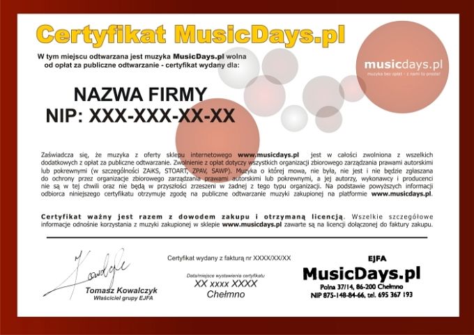Zdjęcie Certyfikat w antyramie